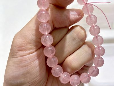 Natural Madagascar Rose Quartz Bracelet 10mm Stretchy String Women Crystal Jewelry